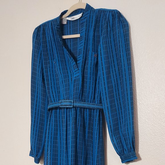 Vintage Petites by PDI International Belted Blouson Dress Size 6 - Picture 3 of 9